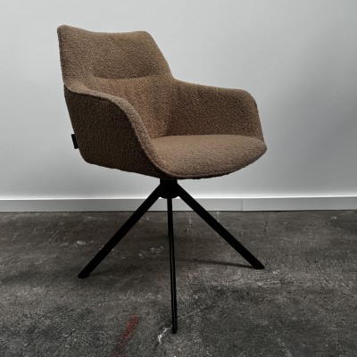 Chaise pivotante design quart de tour avec assise en bouclette beige