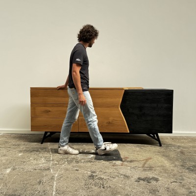 Enfilade YAKI – mobilier haut de gamme en chêne massif sculpté